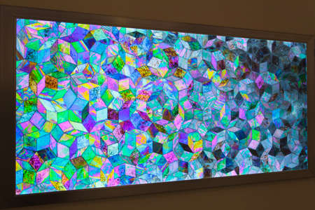 Lea Barbazanges, MicaPenrose, Triptyque, 2020, Mica, backlit frame, glass and aluminum alloy,...
