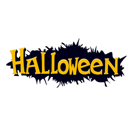 Vector lettering for Halloween. text in flat style. grunge font template for holiday designのイラスト素材