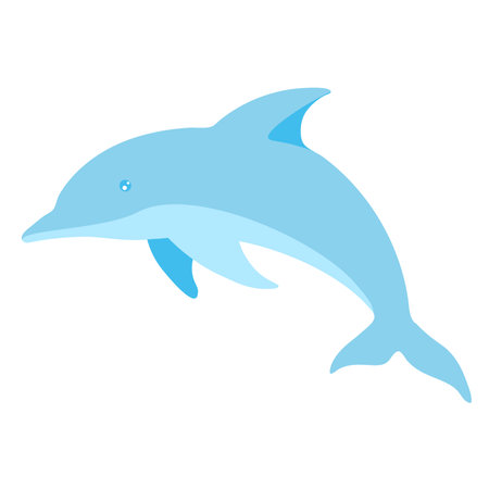 Dolphin illustration with gentle touch jumpのイラスト素材