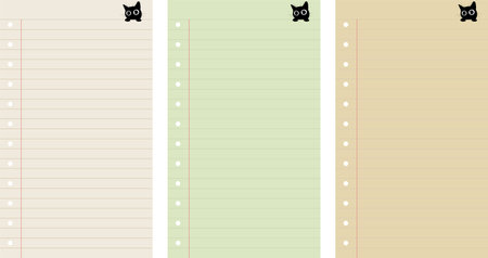 colored note paper elementsのイラスト素材