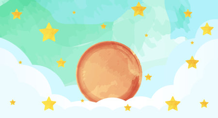 Watercolor sun backgroundのイラスト素材