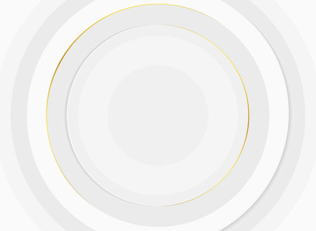 Abstract white circle background with golden lines. Vector illustration. Eps 10のイラスト素材