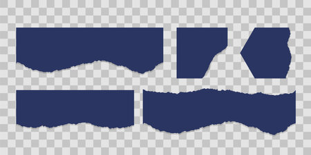 Set of torn paper with ripped edges. Realistic vector illustration.のイラスト素材