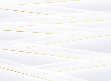 Abstract white geometric background with golden lines. Vector illustration for your designのイラスト素材