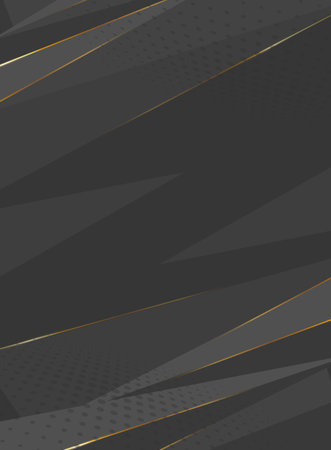 Abstract black geometric background with golden lines. Vector illustration for your designのイラスト素材