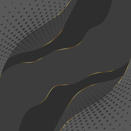 Black and gray abstract background with wavy lines. Vector illustration.のイラスト素材