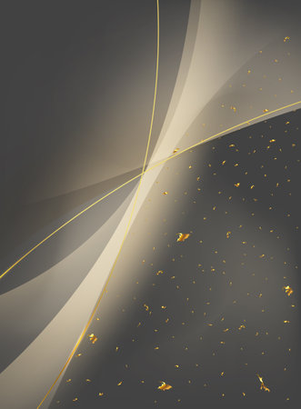 Abstract background with golden lines and sparkles. Vector illustration. Eps 10のイラスト素材