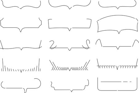 Set of hand drawn speech bubbles isolated on white background. Vector illustration.のイラスト素材