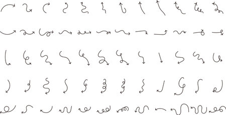 Set of hand drawn arrows for your design. Vector illustration EPS10のイラスト素材