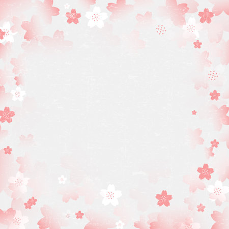 Spring cherry blossom season and luxurious Japanese style background materialのイラスト素材