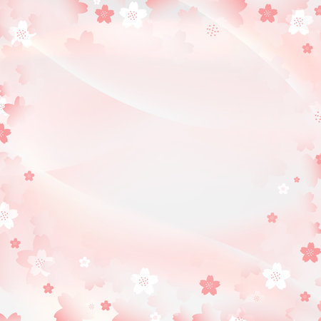 Spring cherry blossom season and luxurious Japanese style background materialのイラスト素材