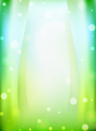 Abstract green background with bokeh lights. Vector Illustration.のイラスト素材
