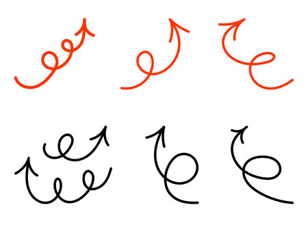 Set of arrows in different directions on a white background. Vector illustrationのイラスト素材