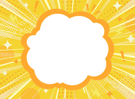 Comic book background with speech bubble and rays. Vector illustration.のイラスト素材