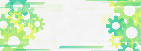 Abstract background with green gear wheels. Vector illustration for your design.