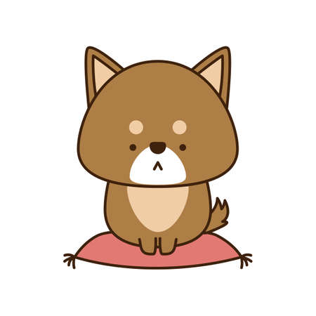 Illustration of a zodiac zodiac that can be used for New Year's cards sitting on a cushionの写真素材