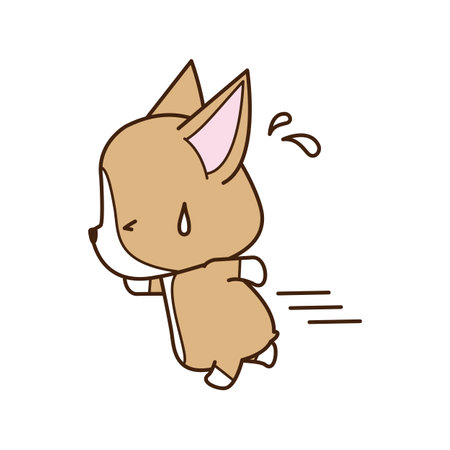 a corgi that desperately escapesの写真素材