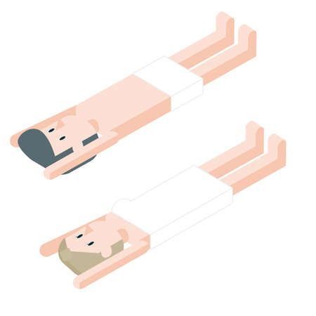 Sauna for men and women lying on their backs and relaxingの写真素材