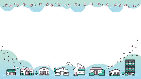 Building icon illustration set C (spring).のイラスト素材