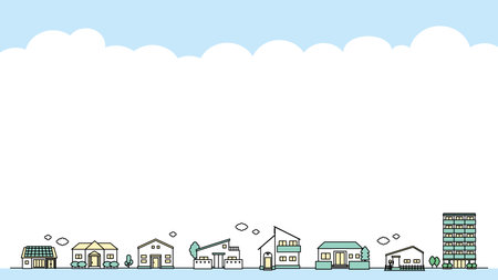 Building icon illustration set C (summer).のイラスト素材