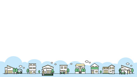 Building icon illustration set B (summer).のイラスト素材