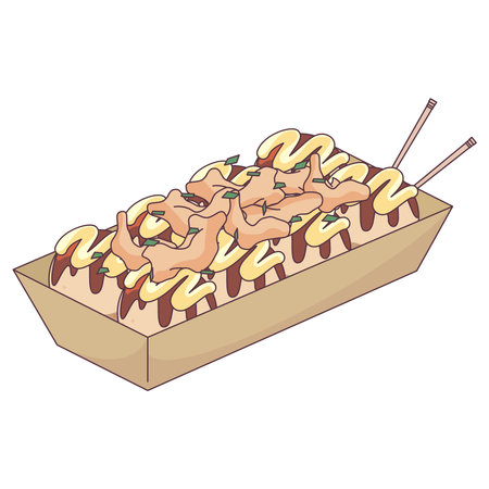 It is an illustration of delicious takoyaki.のイラスト素材