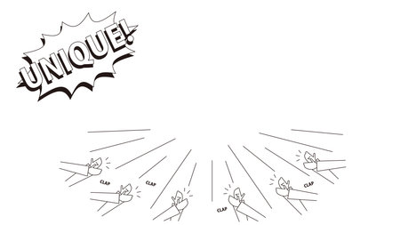 It is an illustration of a unique and unique frame that can be used when receiving applause.のイラスト素材