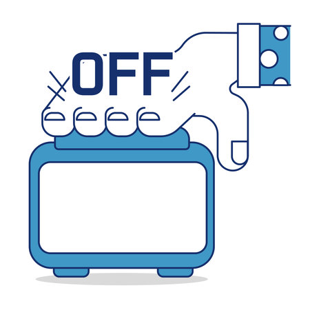 It is an illustration of a business person who turns off the switch.のイラスト素材