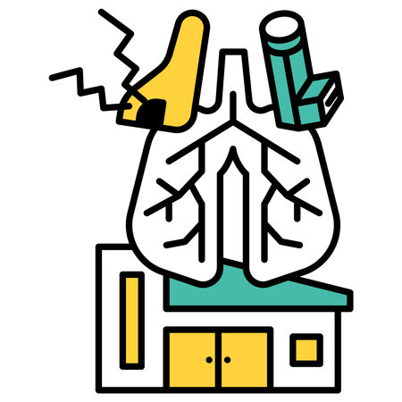 This is a simple line drawing illustration of respiratory medicine.のイラスト素材
