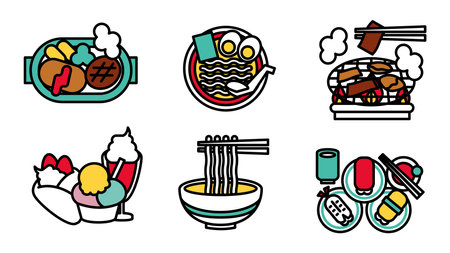 This is an illustration of simple line drawing icon set E.のイラスト素材