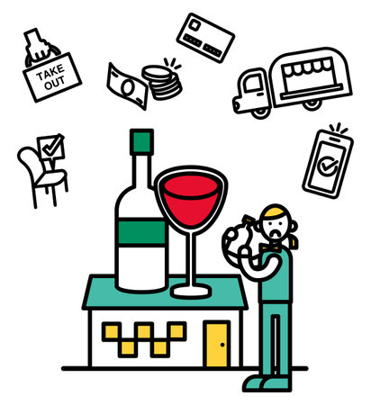 This is a simple line drawing illustration of a bar.のイラスト素材