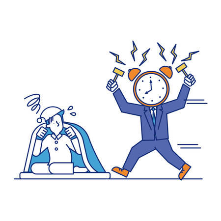 This is an illustration of a business person who is busy getting to work every morning.のイラスト素材