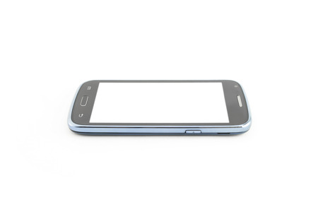 Smart phone isolated picture white background,horizontallyの写真素材