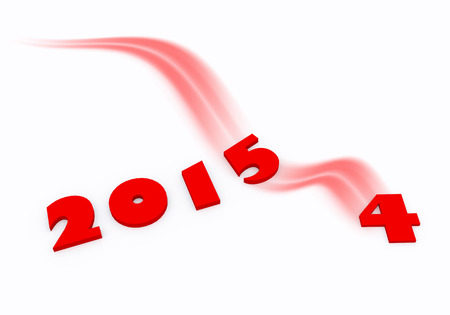 new year 2015 abstract background 3d perspective red color tone