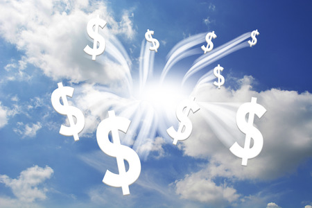 money drop from sky,white money abstractの写真素材