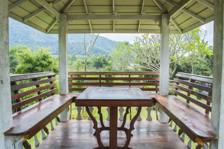 pavilion on the mountainの写真素材