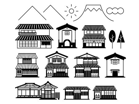 Old Private House Setのイラスト素材