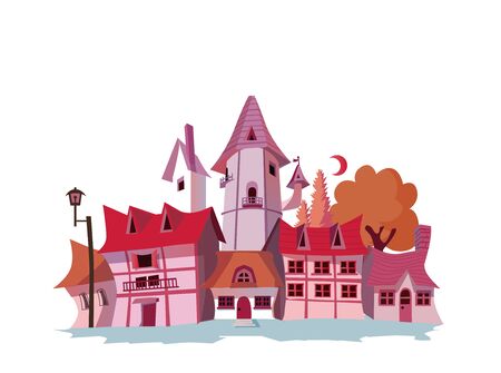 Medieval European Townscapeのイラスト素材