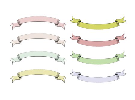 Ribbon Illustration Setのイラスト素材