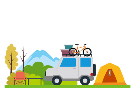 Leisure Camp Coupleのイラスト素材