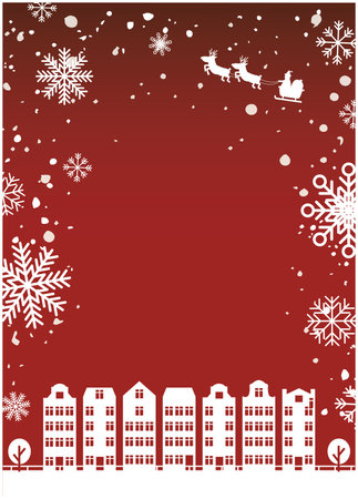 Christmas Night Sky Landscape Buildingのイラスト素材