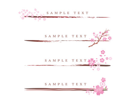 Spring Cherry Blossom Petal Frame Setãのイラスト素材