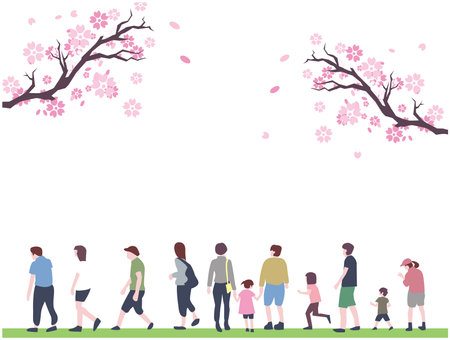 Spring Cherry Blossom Familyãのイラスト素材