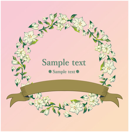 Retro Frame Yuriko Flowerのイラスト素材