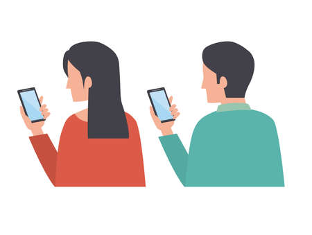 Smartphone operation Men and womenのイラスト素材