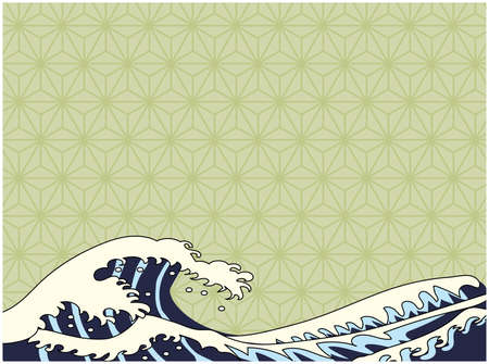 Ukiyo-e style wavesのイラスト素材