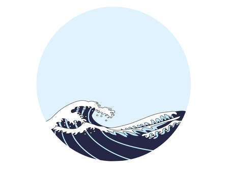 Ukiyo-e style wavesのイラスト素材