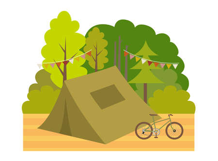 Campground Leisure Outdoor Activitiesのイラスト素材
