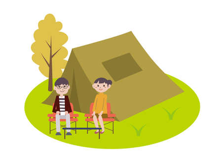 Campground Leisure Outdoor Activitiesのイラスト素材