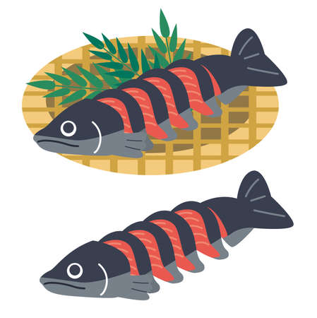 New Salmon Illustrationのイラスト素材